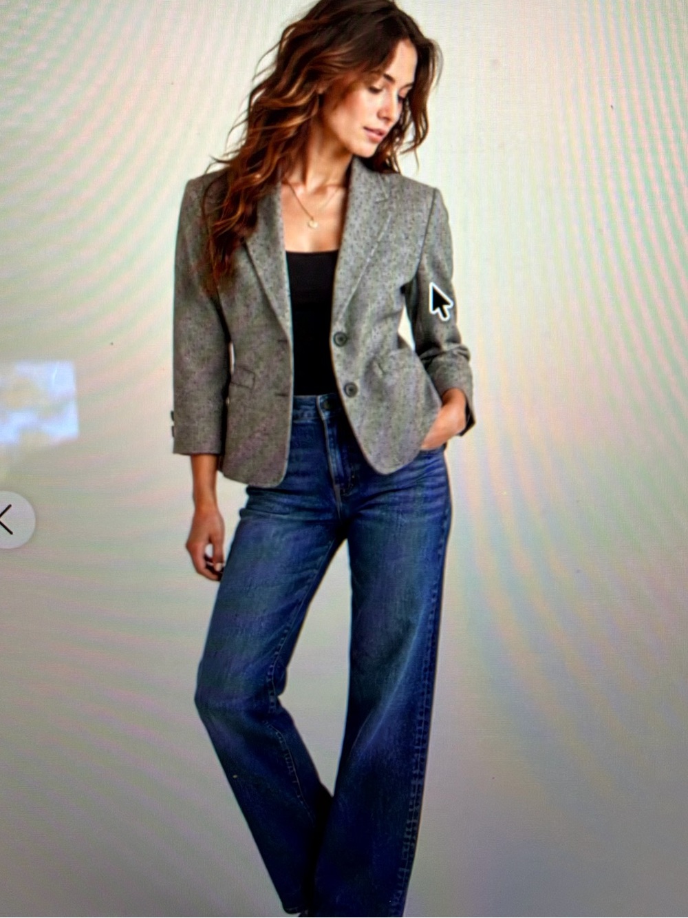 Banana Republic Light Gray Blazer with Subtle Polka Dots size 8 NWOT